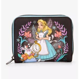 Loungefly Disney Alice In Wonderland Wallet Alice White Rabbit Zip Around New